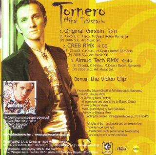 Tornero Mihai Traistariu Eurovision Athens 2006 Remixes Video SEALED
