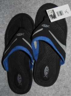 AFTCO Mens Black Thong Flip Flops Sandals Size 8 9 12 M