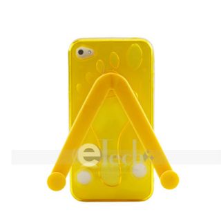 Flip Flop Yellow Slipper TPU Skin Cover for Apple iPhone 4 4G Case