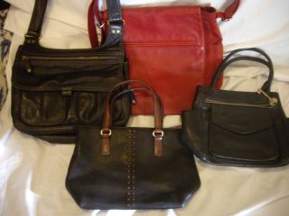 Fossil Bags Lot of Four Quality Leather Handbags Purses