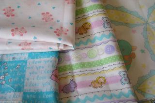 yds Childrens Cotton Print Fabric Animals Bears Ric Rack I Love You