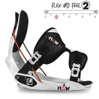 New 2013 Flow Brand Mens Quattro Snowboard Bindings White Size Large L