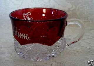 Vintage Ruby Red Flash Crystal Floodwood Minn  Cup