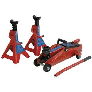  KC 2TFJK 2 Ton Hydraulic Floor Jack and Jack Stands Kit Cars