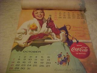 Antique Vintage 1956 Coca Cola Coke 4 Month Calendar