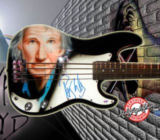 Pink Floyd Autographed Airbrush Roger Waters Bass Guitar PSA UACC RD