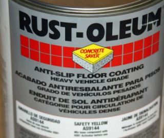 Rustoleum Industrial Anit Slip Epoxy Paint Floor Coating Yellow Garage