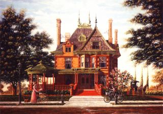 Victorian Queen Anne Fort Worth Texas McFarland Home Matted Art SIGNED