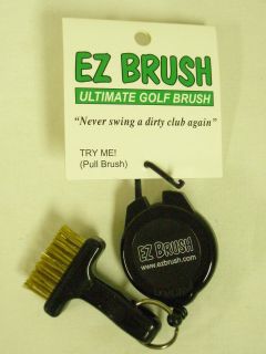 EZ Brush Ultimate Golf Brush Black Clip on Club Cleaning Tool New