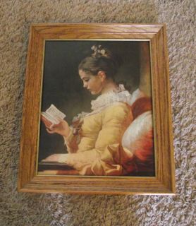 Young Girl Reading Framed Print by Fragonard 11 x 14