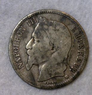 France 1 Franc 1866 BB French Silver Coin
