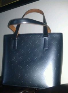 Louis Vuitton Black Monogram Stockton Tote Handbag Purse Authentic