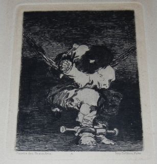 Francisco de Goya The Little Prisoner Original 1867 Etching