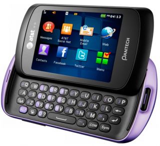 New Pantech P6020 Swift Lavender at T Touch Screen QWERTY Camera GSM