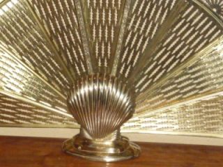  Brass Art Deco Nouveau Fan Shell Peacock Fireplace Screen Cover