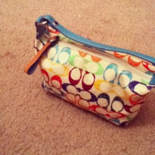 Coach Scribble Multi Color Signature Top Handle Handbag Purse