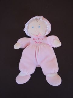 Baby Gund Pink Velour My First Dolly Doll Rattle 5658