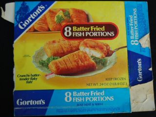  TV Dinner Box 1970s 1980s Gortons Fried Fish Frozen Food Box