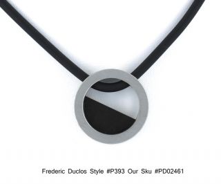 Frederic Duclos P393 Sterling Silver and Ebony Pendant