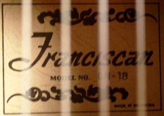 Franciscan Acoustic Guitar Classical Model CN 18 4006