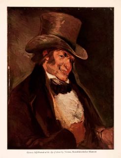 1957 Tipped in Print Francisco Goya Self Portrait Kunsthistorisches
