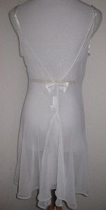 Fredericks of Hollywood Sz L White Sheer Spagetti Strap Nightgown