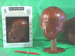 Red Grange Leather Football Helmet 1 3 Scale Miniature