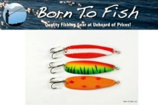 Lot of 3 Trolling Spoon Fishing Lure 4 Pike Bass Salmon