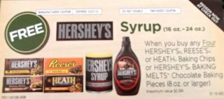 Free Hersheys Syrup WYB Baking Chips Chocolate Pieces x10 Coupons