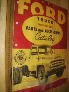 1953 Ford Truck Parts Accessories Catalog Body and Chassis Parts Book