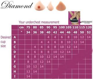  Asymmetrical Shaped Silicone Breast Forms Choices of Size 4 14