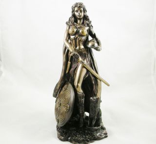 FREYA Goddess of War STATUE Ancient Norse Mythology Freyja BRONZED