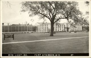 Fort Atkinson Wi Moe Light Inc Real Photo Postcard