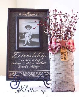 Country Prim Picture Photo Frame Wood Wall Decor Gray