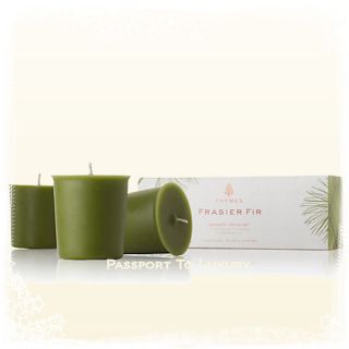 Thymes Frasier Fir Poured Votive Candle Refill, set of 3. Just cut