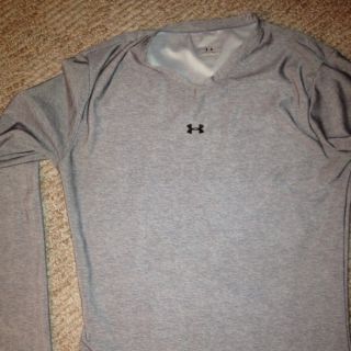 Women s Gray Under Armour Compression Long Sleeve Shirt size L