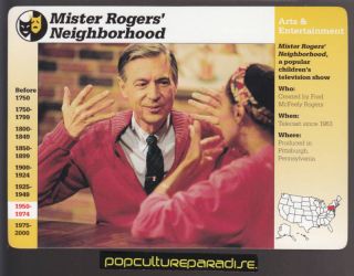 Mister Rogers Neighborhood Fred TV Show Grolier Card
