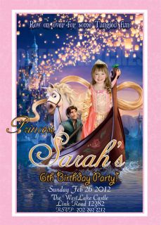 Tangled Rapunzel Birthday Invitations Personalized Custom Photo Card