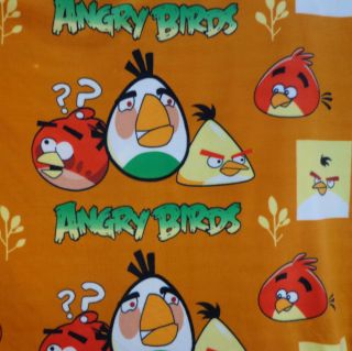 Angry Birds Orange Polar Fleece Fabric by The Yard