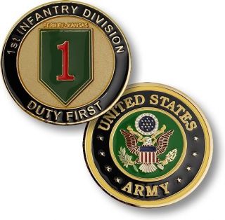 Army Fort Riley 1st Infantry Duty First Challenge Coin