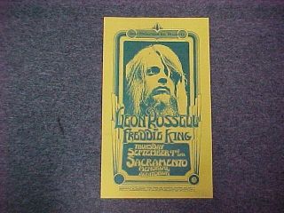 LEON RUSSELL FREDDIE KING ORIGINAL POSTER SEP 9 SACRAMENTO SIGNED BY R
