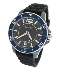 Fossil Sport Ceramic Case Silicone Band Watch Black CE1036 Medium