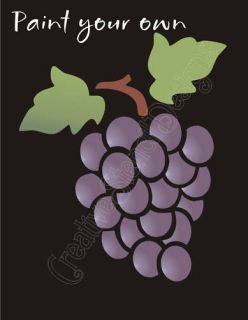 Stencil Grapes Wine Fruit Botanical Vineyard Cafe Signs
