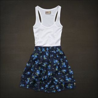 Hollister Womens Fountain Valley Navy Floral Dress