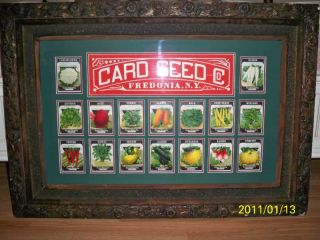 Card Seed Co Fredonia NY Seed Card Sign Antique Carved