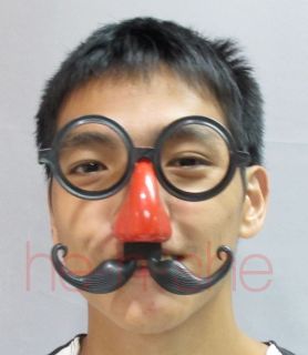 Halloween Eye glasses with Big Red Nose and Mustache Mask   8804