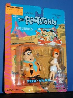 Flintstones FRED & WILMA Windup Action Figure c.1992 Hanna Barbera