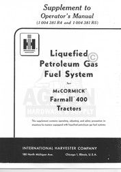 Farmall 400 LPG Fuel system Supp cover