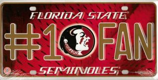 Florida State Seminoles NCAA #1 Fan Aluminum Metal License Plate 6x12