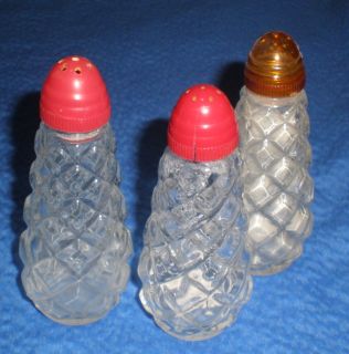 Anchor Hocking Waterford (Waffle) crystal salt, pepper shakers
